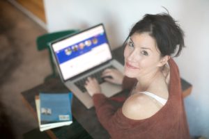 woman on her laptop